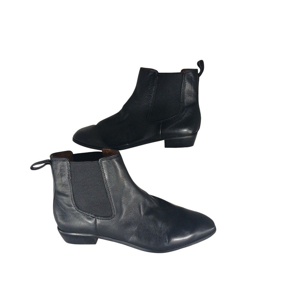J.Crew Chelsea Boots 7 Black Leather Ankle J6863 Minimalist Classic Preppy